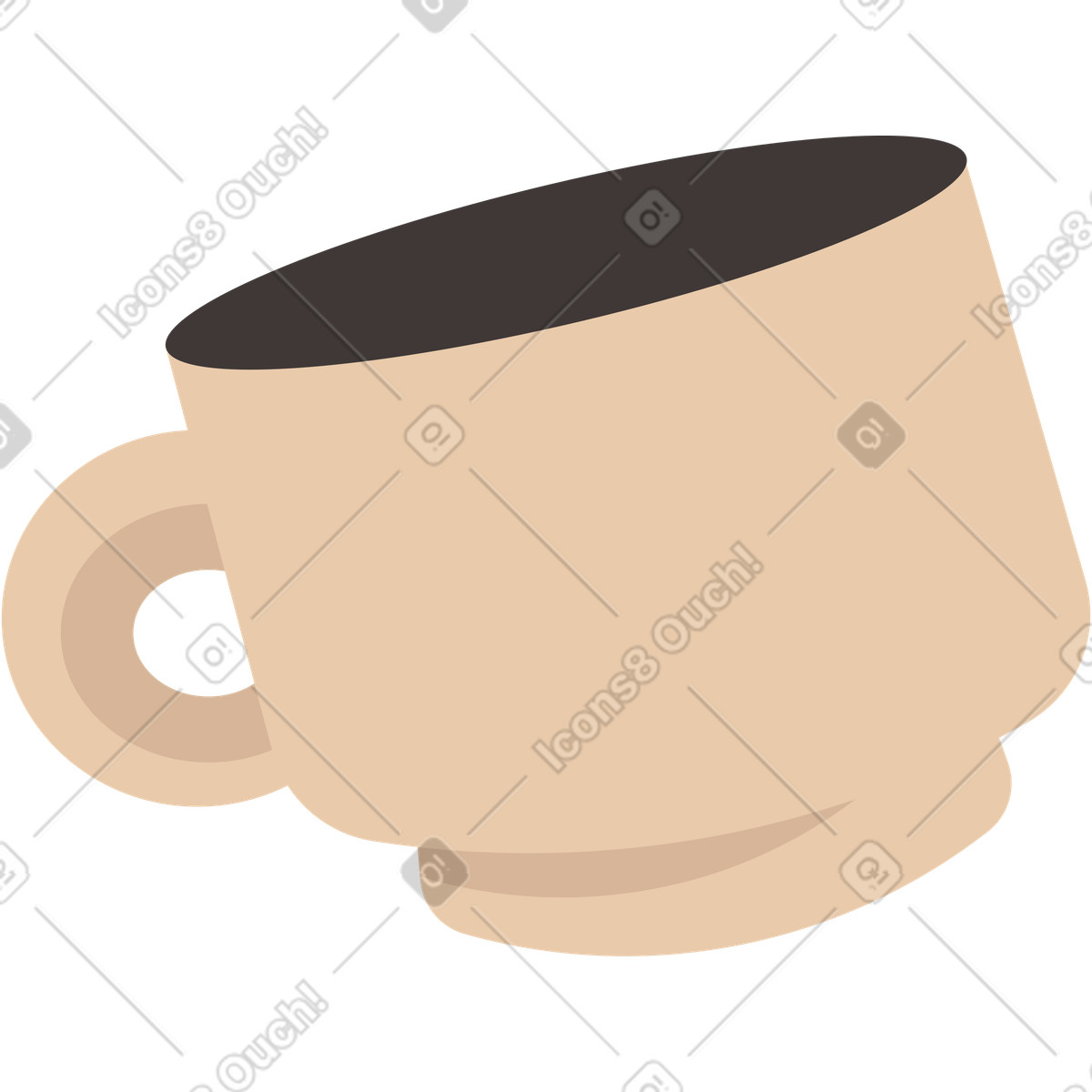 Tazza illustrazione in stile Dizzy scarica in PNG, SVG