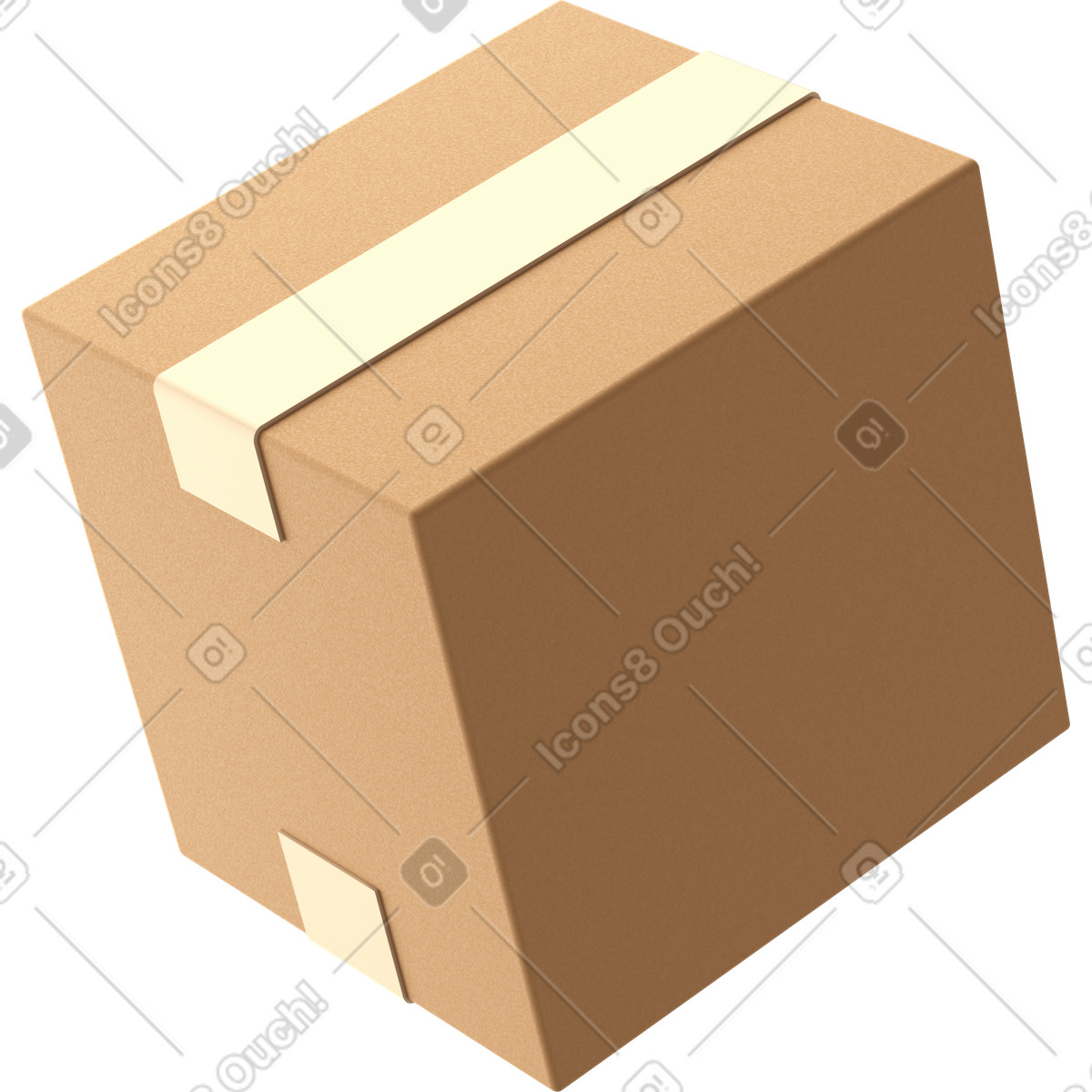 Ilustração de Close-up da caixa papelão em no estilo 3D Business para baixar em PNG, SVG