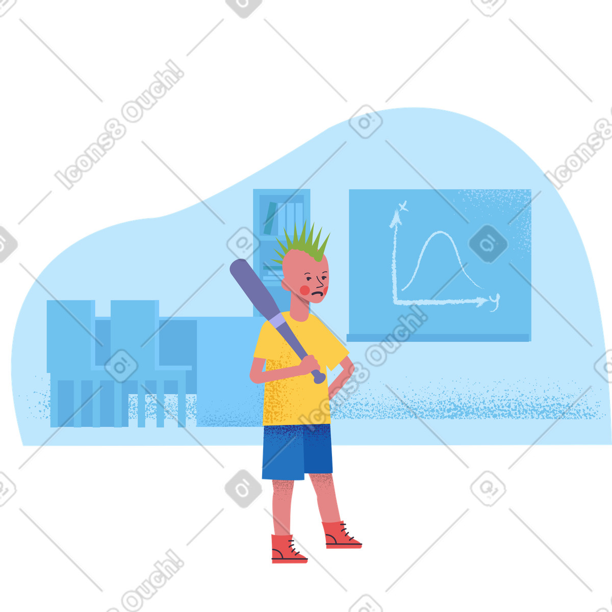 Illustration Bully boy à l'école dans le style Pale télécharger aux formats PNG, SVG