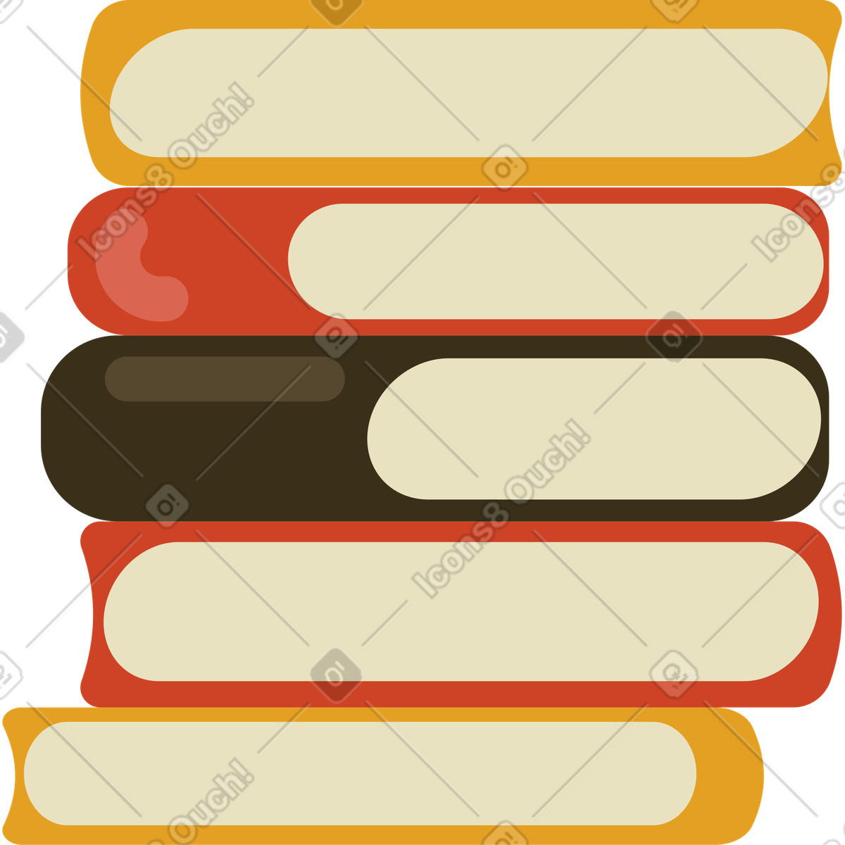 Ilustración Pila de libros en estilo Arabica a descargar en PNG y SVG
