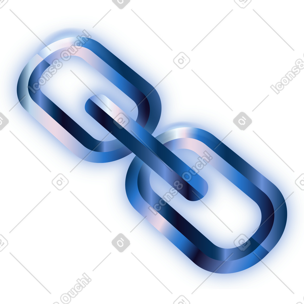 Blue chain rings link-Illustration im Dimension-Stil als Download in PNG, SVG