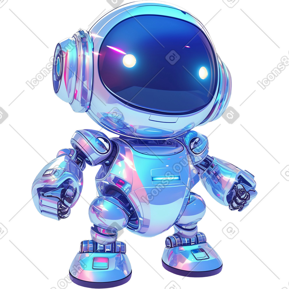 Robot illustration in Glazy style download in PNG, SVG