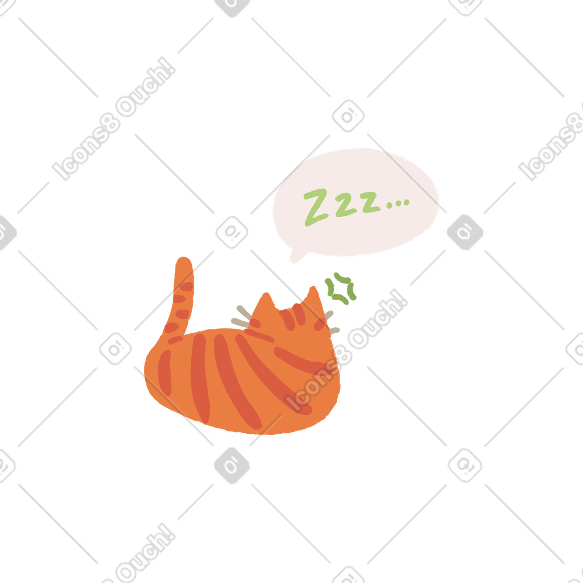 Illustration Sans commentaires dans le style Ginger Cat à télécharger aux formats PNG, SVG