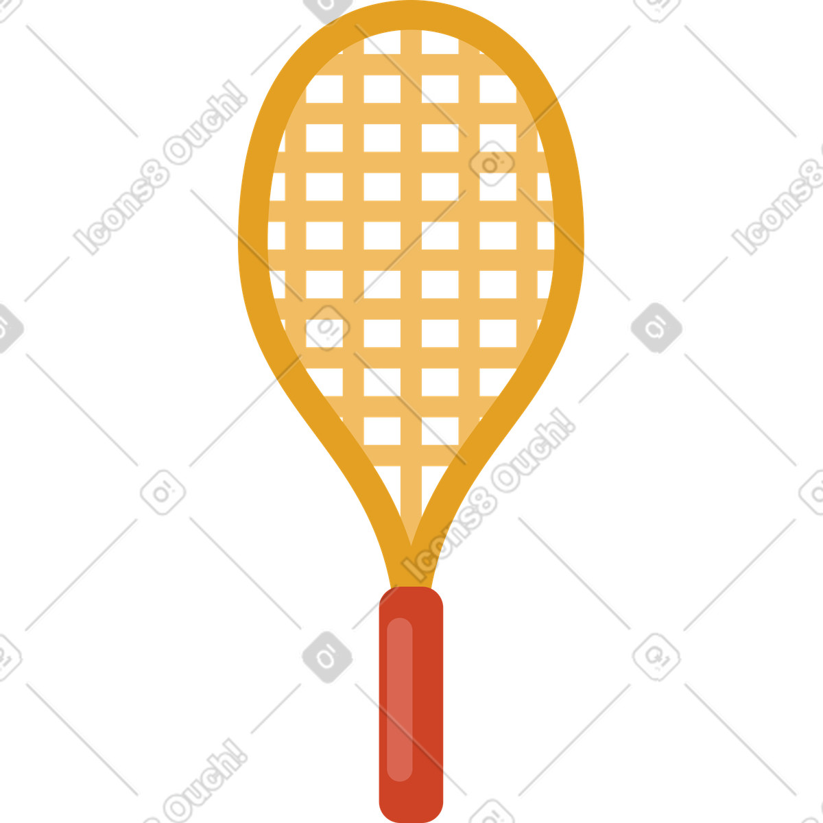 Tennis racket illustration in Arabica style download in PNG, SVG