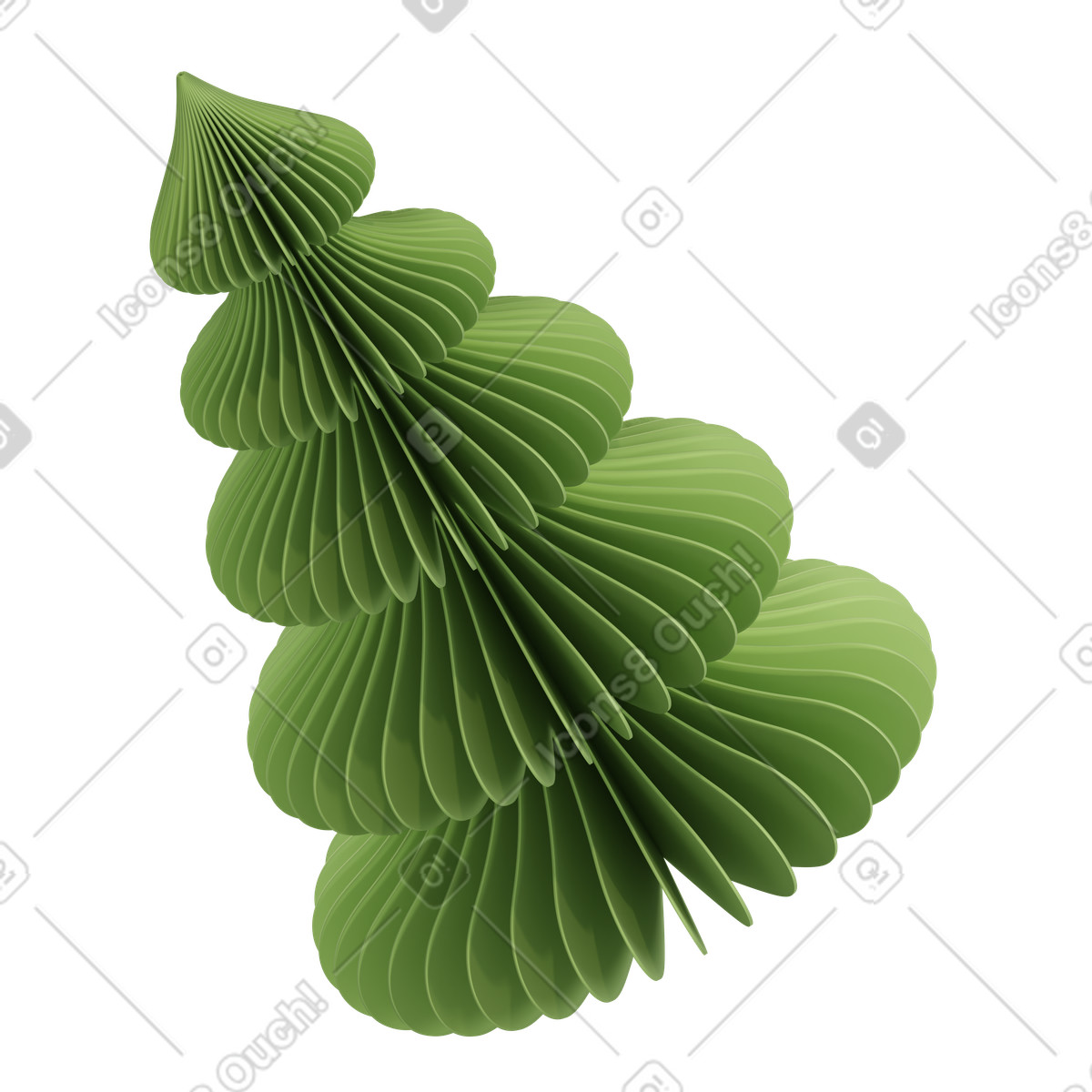 Ilustración Árbol de navidad papel en estilo 3D Modern a descargar en PNG y SVG