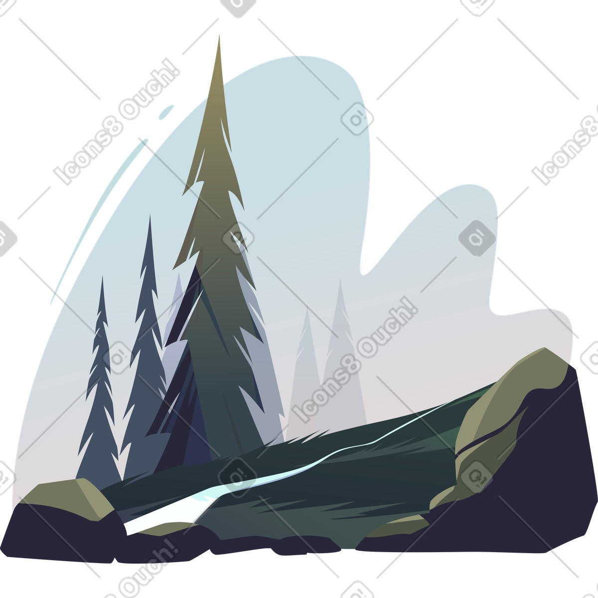 PNG, SVG 형식의 포레스트 크릭 일러스트레이션