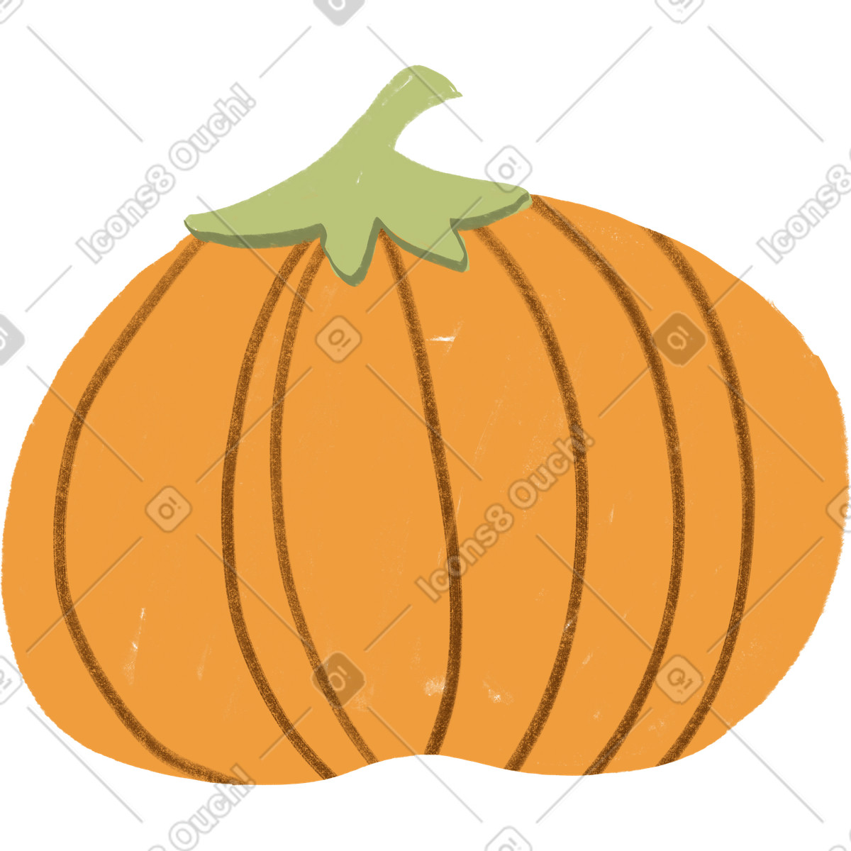 Pumpkin illustration in Lumiere style download in PNG, SVG