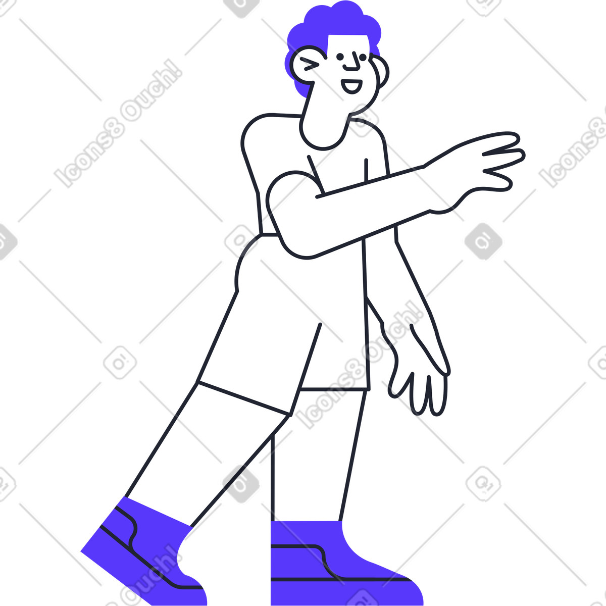 Ilustración Hombre en estilo Pablita a descargar en PNG y SVG