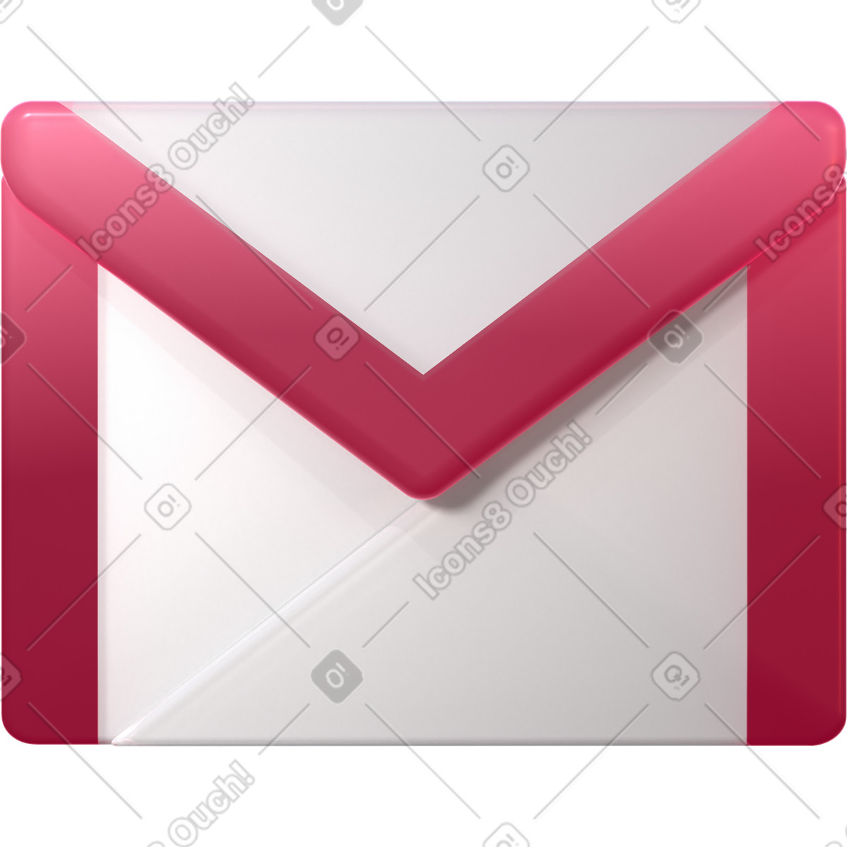 Logo astratto gmail illustrazione in stile 3D Glassy scarica in PNG, SVG