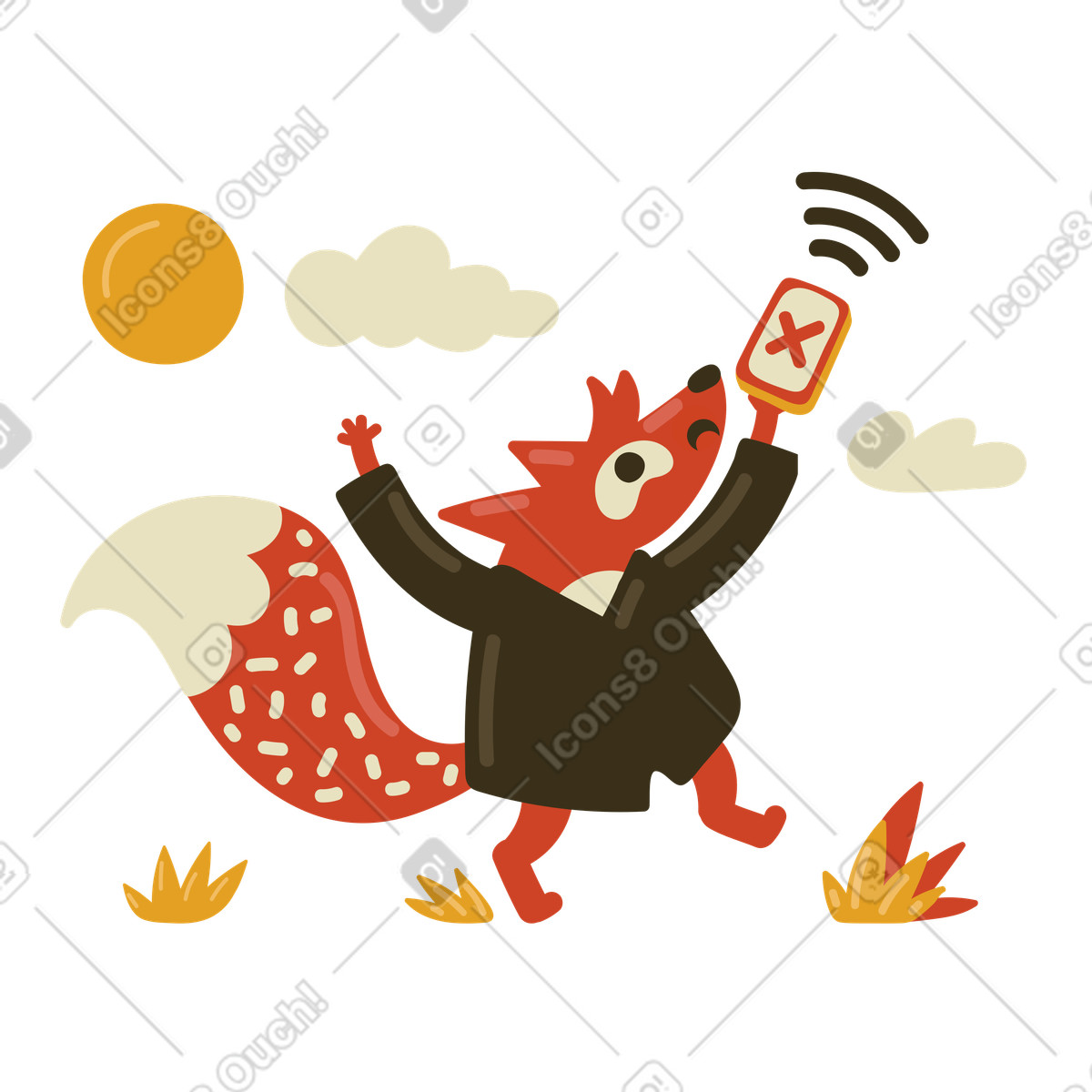 Kein wlan-Illustration im Arabica-Stil als Download in PNG, SVG