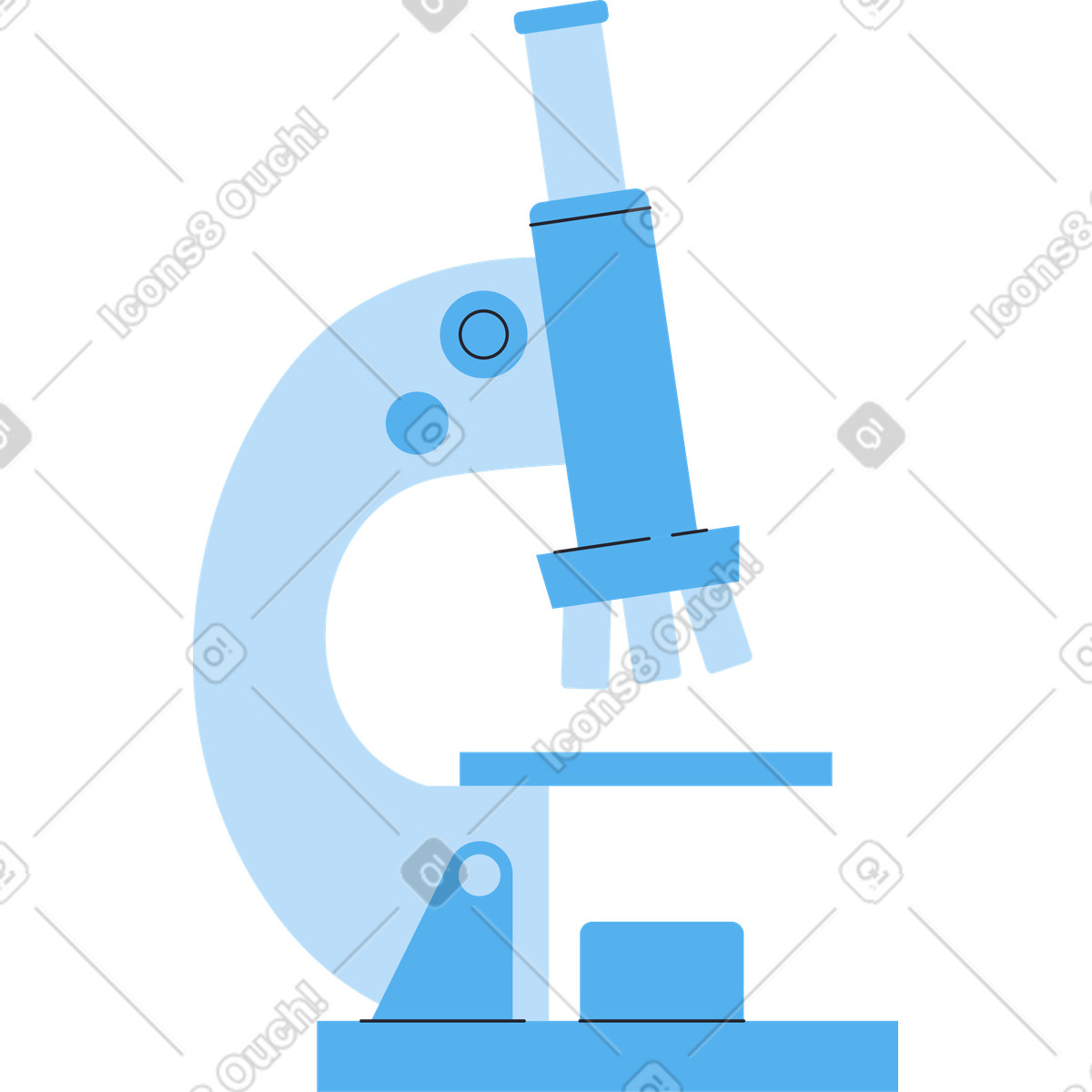 Ilustración Microscopio en estilo Boba a descargar en PNG y SVG