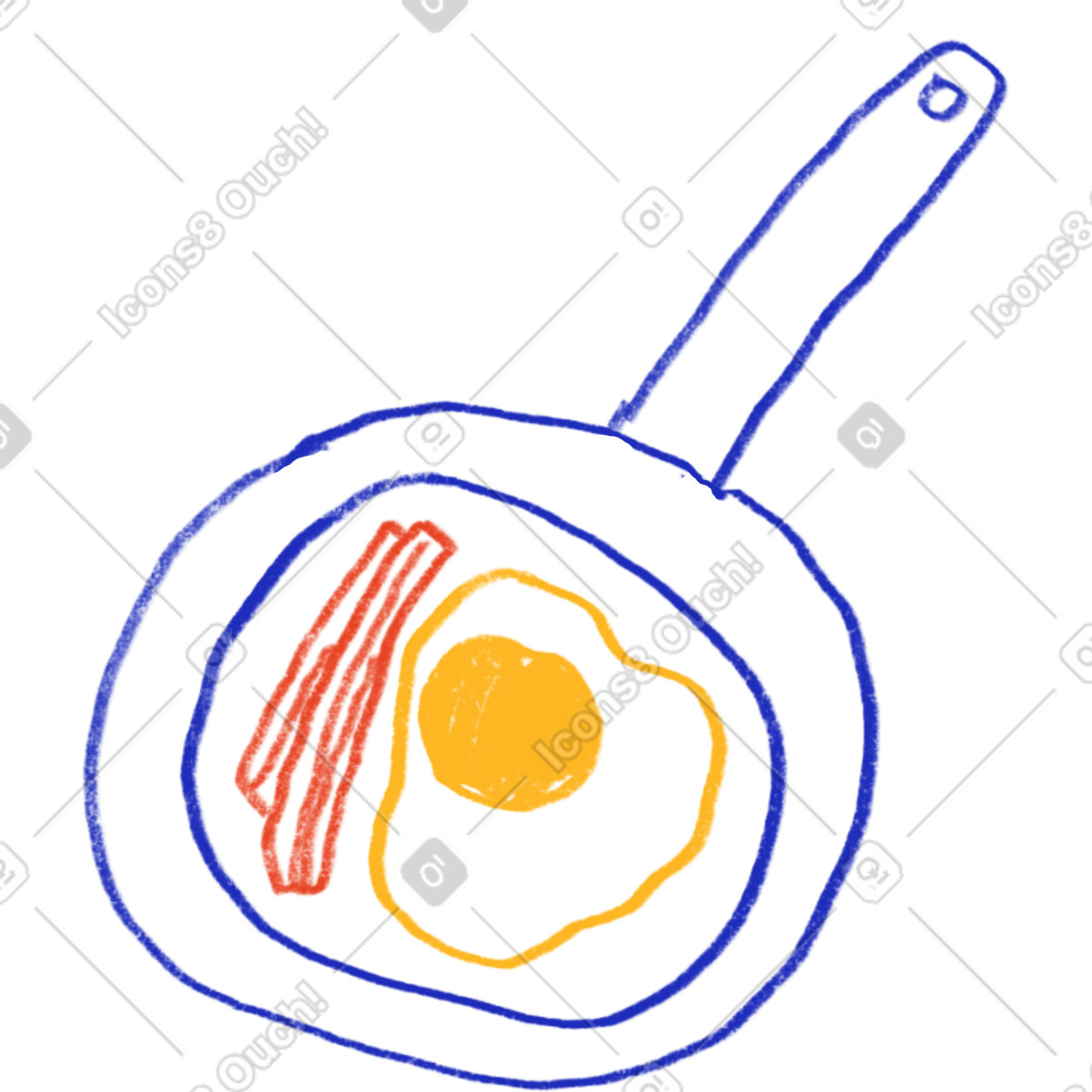 Breakfast in a pan illustration Experimental style download PNG, SVG