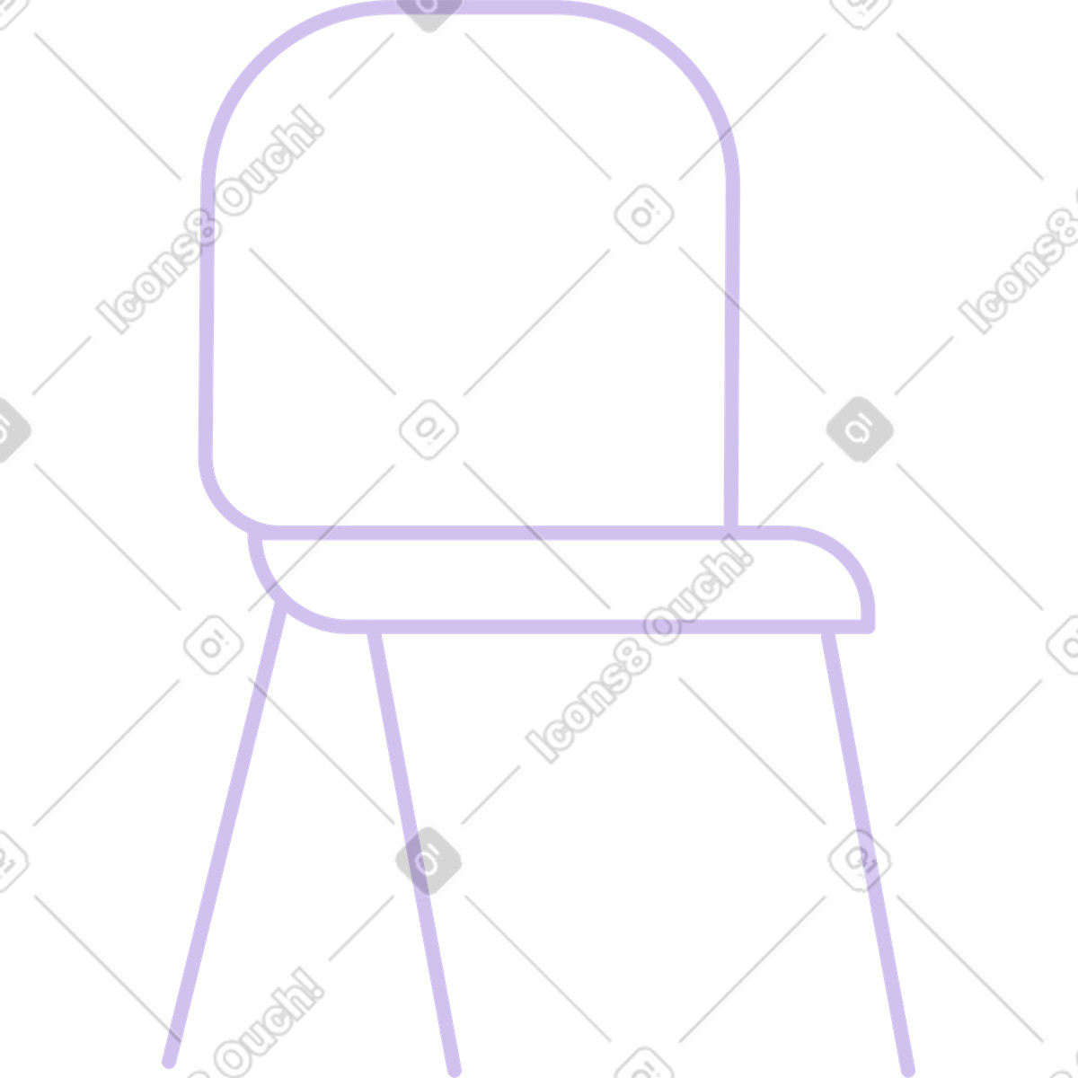 Ilustración Silla violeta con respaldo en estilo Folks a descargar en PNG y SVG