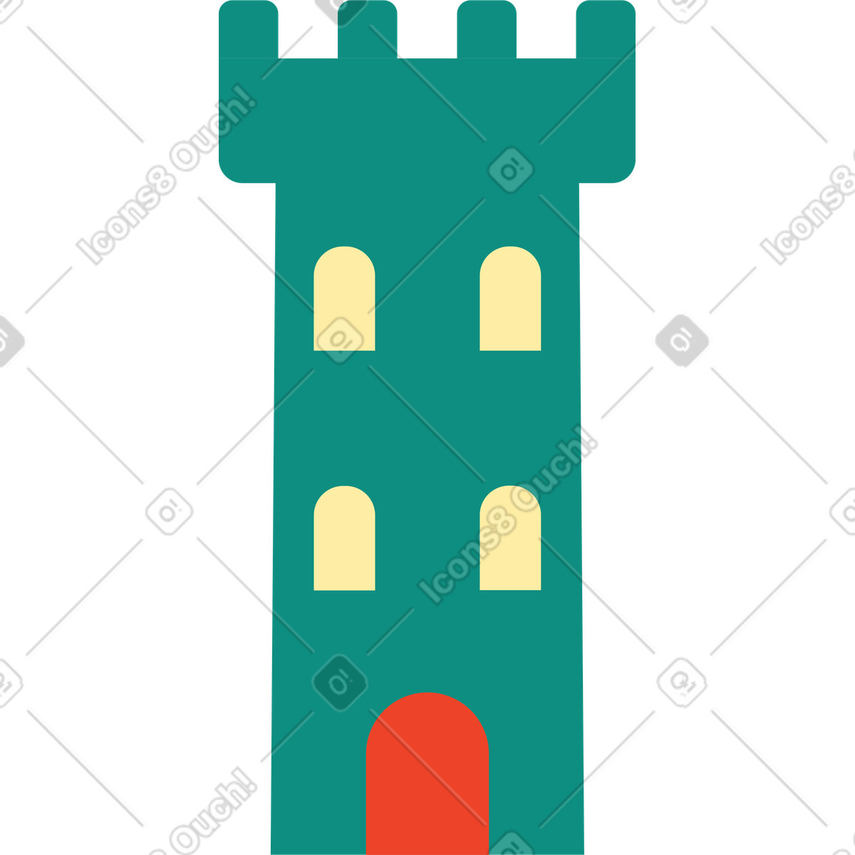 Castle illustration in Polar style download in PNG, SVG