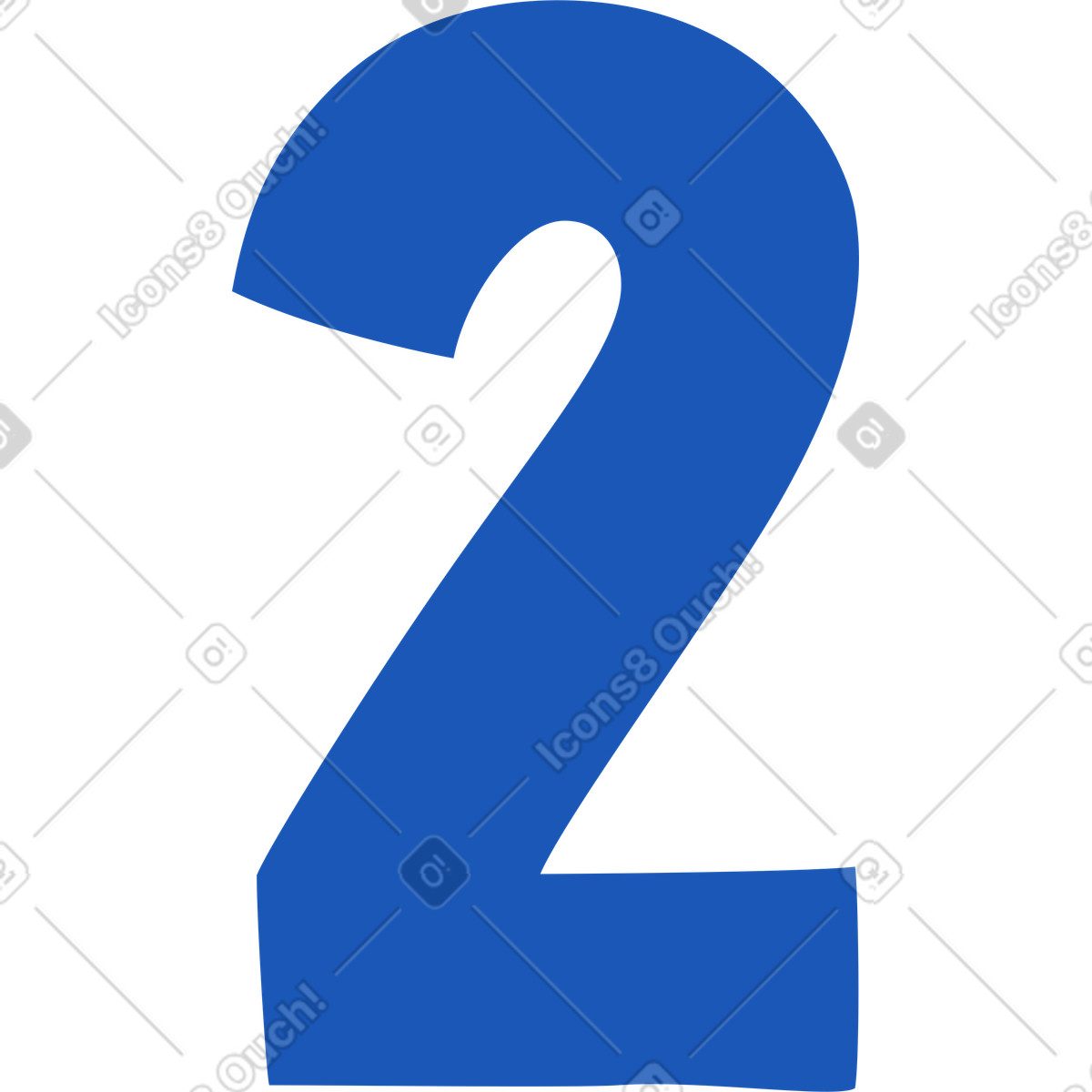 Nummer 2-Illustration im Storyline-Stil als Download in PNG, SVG