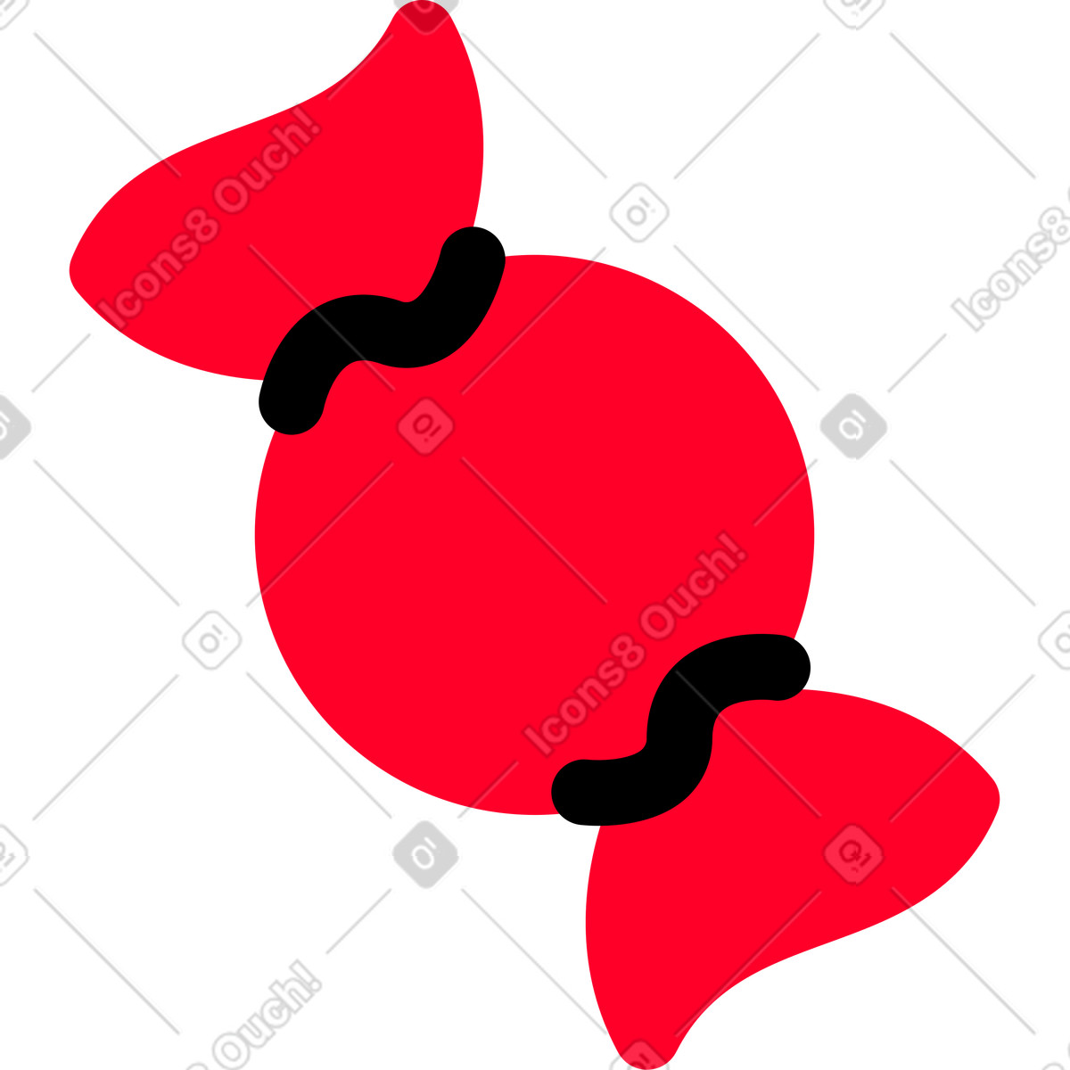 Caramella rossa illustrazione in stile Transistor scarica in PNG, SVG