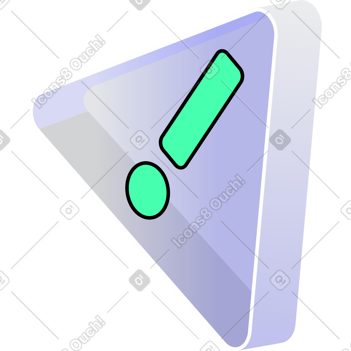Illustration Triangle avec un point d'exclamation dans le style Incut à télécharger aux formats PNG, SVG