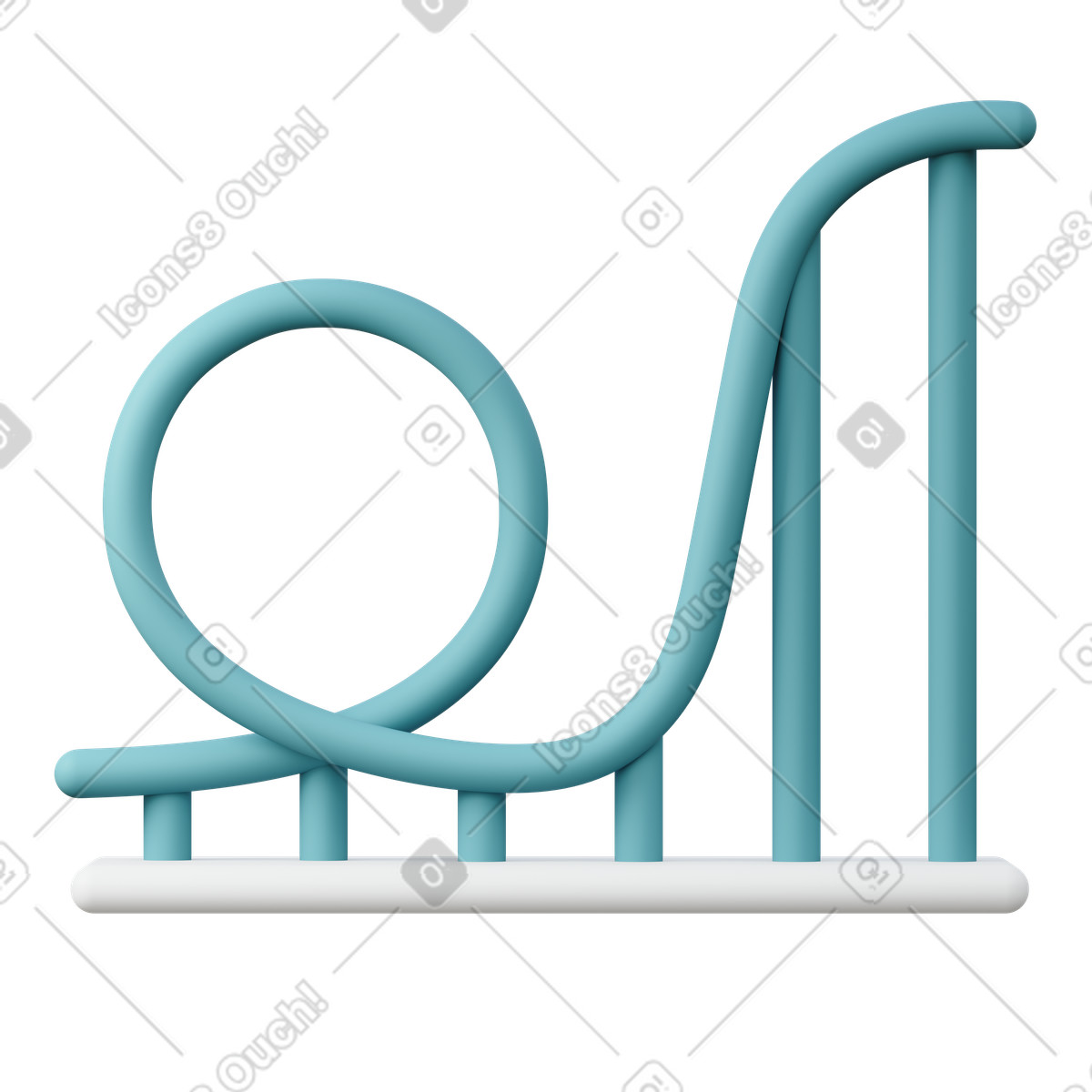 Pista delle montagne russe illustrazione in stile 3D Sugary scarica in PNG, SVG