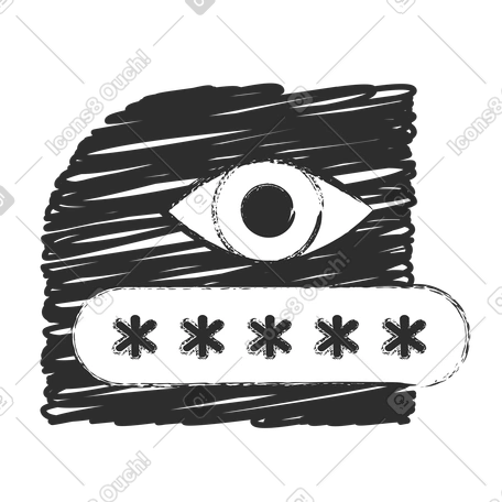 Cybersécurité avec œil et mot de passe PNG, SVG