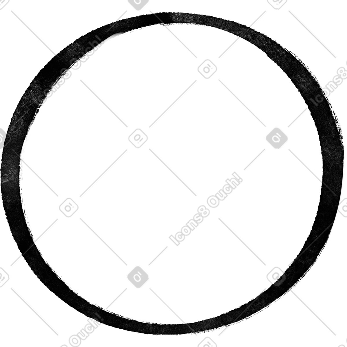 Black line circle illustration in Inky style download in PNG, SVG