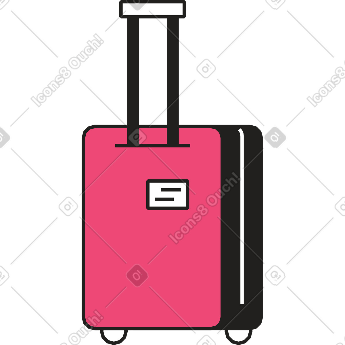 Иллюстрация Розовый чемодан в стиле Dazzle Line — скачать в форматах PNG, SVG
