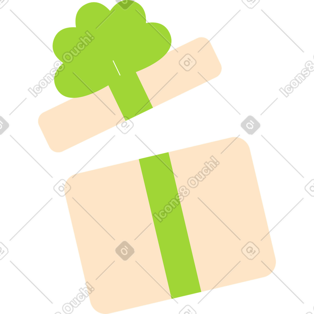Opened gift box illustration in Fizzy style download in PNG, SVG