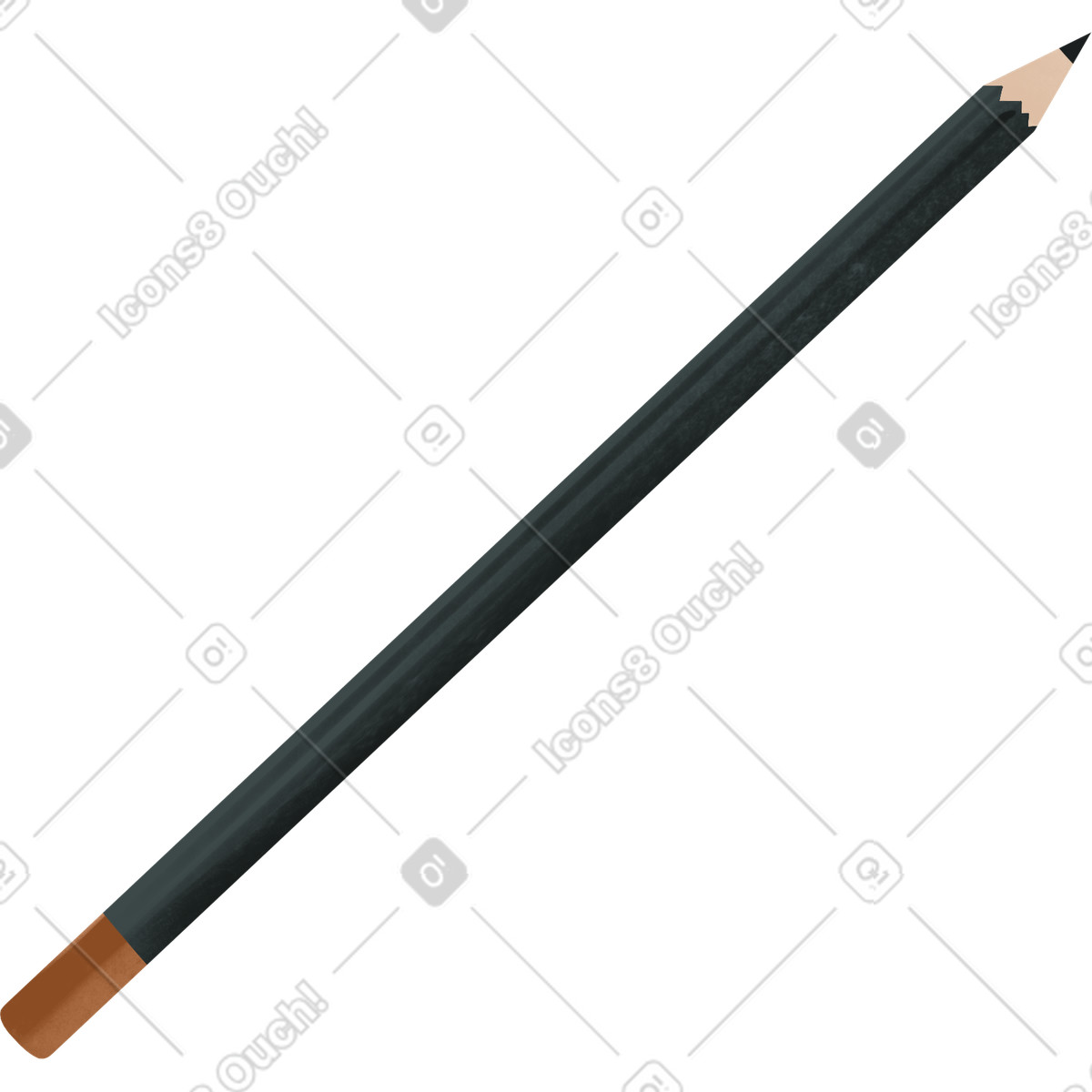 Black pencil illustrazione in stile Demure scarica in PNG, SVG