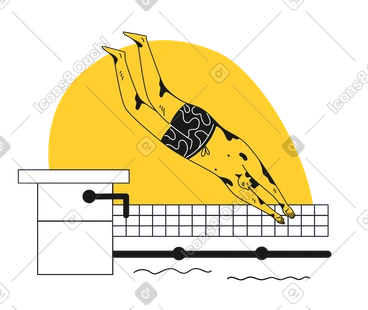 Man diving into a swimming pool PNG, SVG