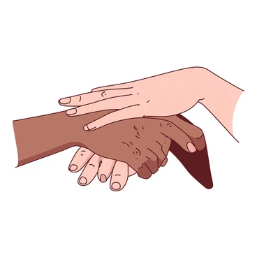 A close-up view of three pairs of hands from different generations placed together in a meaningful gesture. The first pair of hands, representing the elderly, is weathered with visible wrinkles and age spots, resting gently atop the second pair, which belongs to an adult. The adult's hands are strong and firm, showcasing a mix of youth and experience. The third pair, belonging to a child, is small and delicate, gently placed on top of the adult's hands. The hands are interlaced in a way that conveys connection and unity, with varying skin tones and textures creating a rich visual contrast. The background is softly blurred to emphasize the hands and the emotional significance of the gesture.
