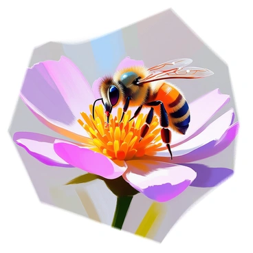 Close-up of a bee's tongue mechanism while feeding on nectar