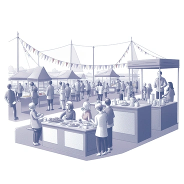 A lively harbour festival with food stalls, music, and games for families.