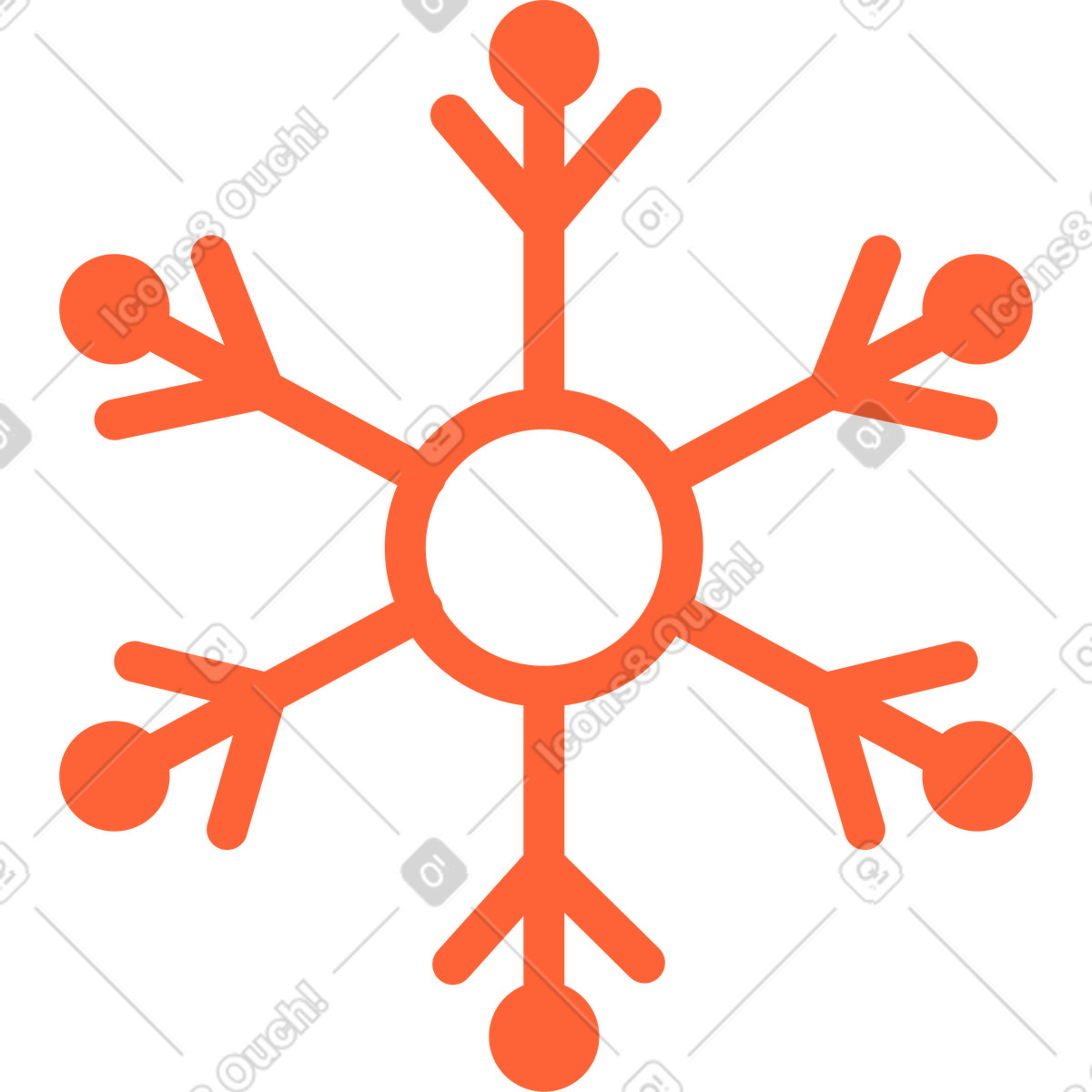Schneeflocke-Illustration im Crayon-Stil als Download in PNG, SVG