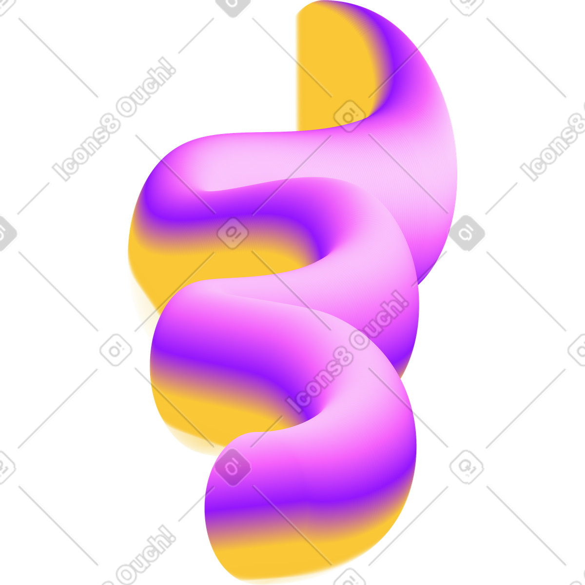 Forms 스타일의 Purple curved shape 일러스트레이션 PNG, SVG 다운로드