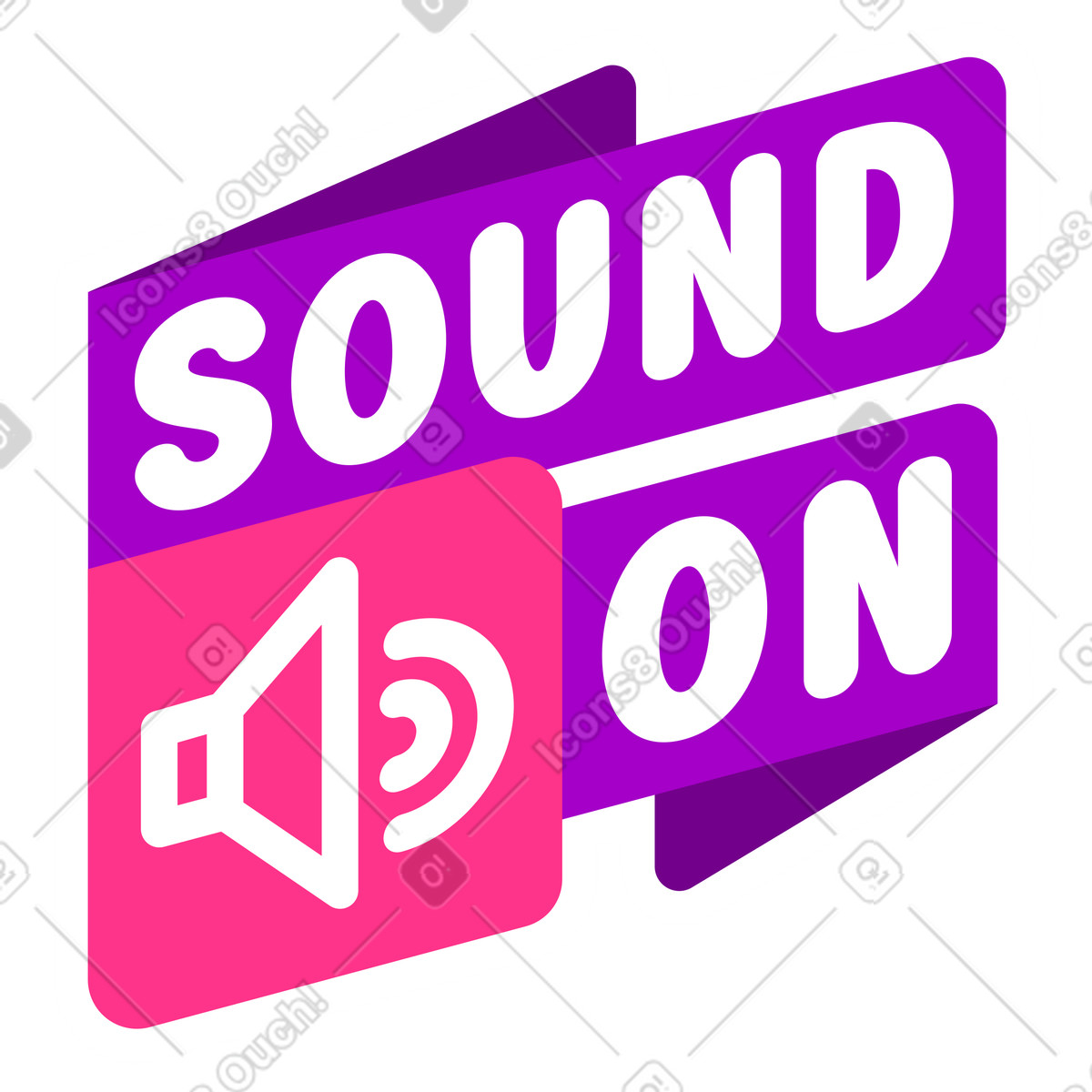 Ilustração de Som adesivo letras em fita rosa texto roxo no estilo Lettering para baixar PNG, SVG
