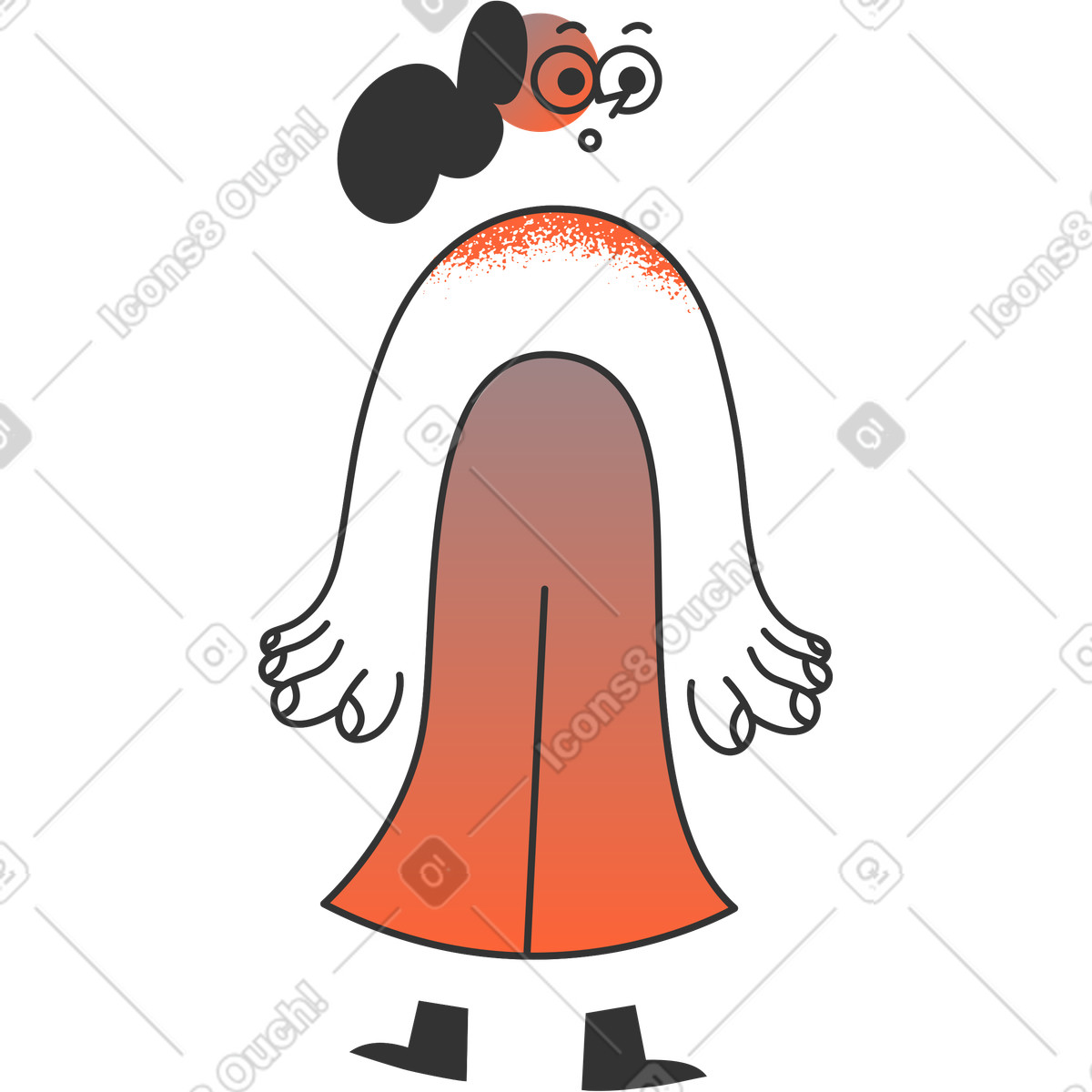 下载 Crayon 风格的 女孩 插画，支持 PNG、SVG 格式