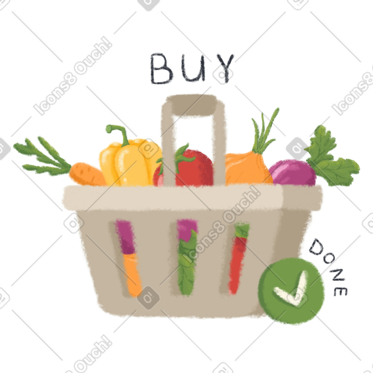 Toscana スタイルの 食品バスケット のイラストをPNG、SVG形式でダウンロード
