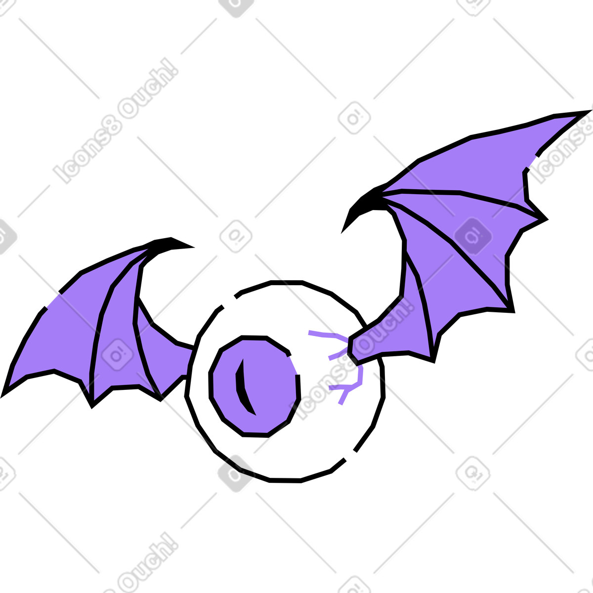 Eye with wings illustration in Amethyst style download in PNG, SVG