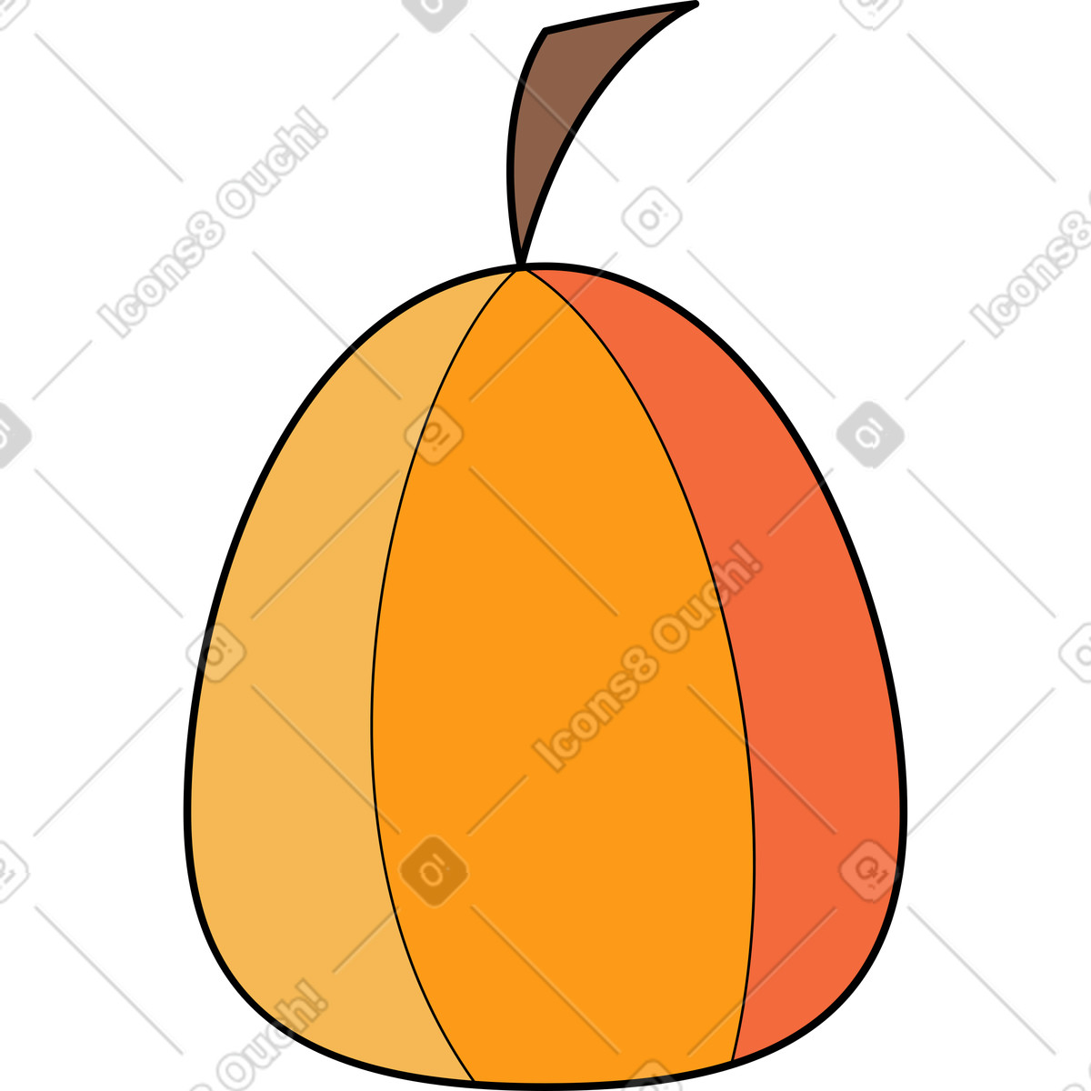 Zucca illustrazione in stile Surr scarica in PNG, SVG
