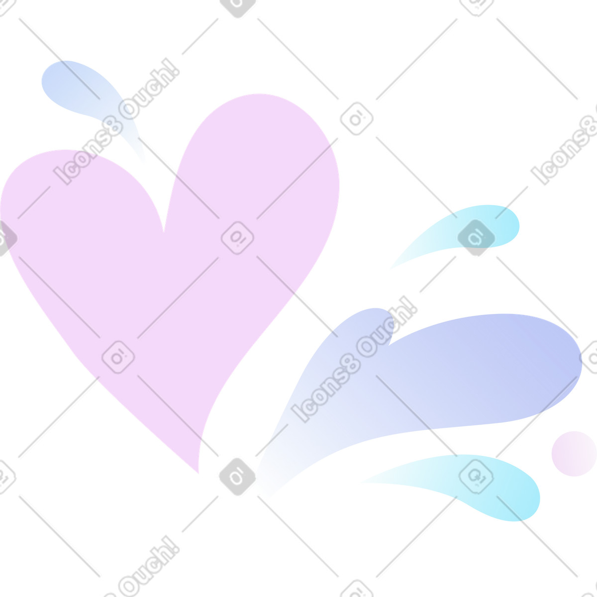 Herz und dekorative elemente-Illustration im Airy-Stil als Download in PNG, SVG