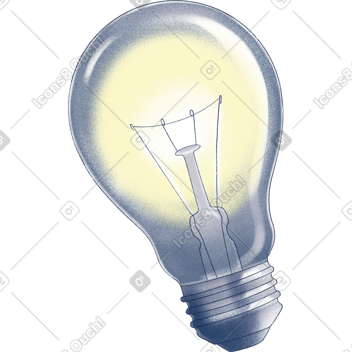 Haze 스타일의 Glowing light bulb 일러스트레이션 PNG, SVG 다운로드