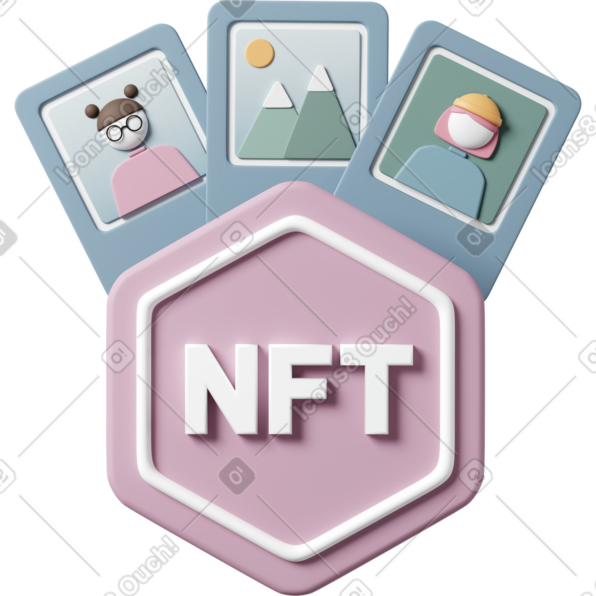 NFT art launch illustration token clipart image in PNG SVG GIF