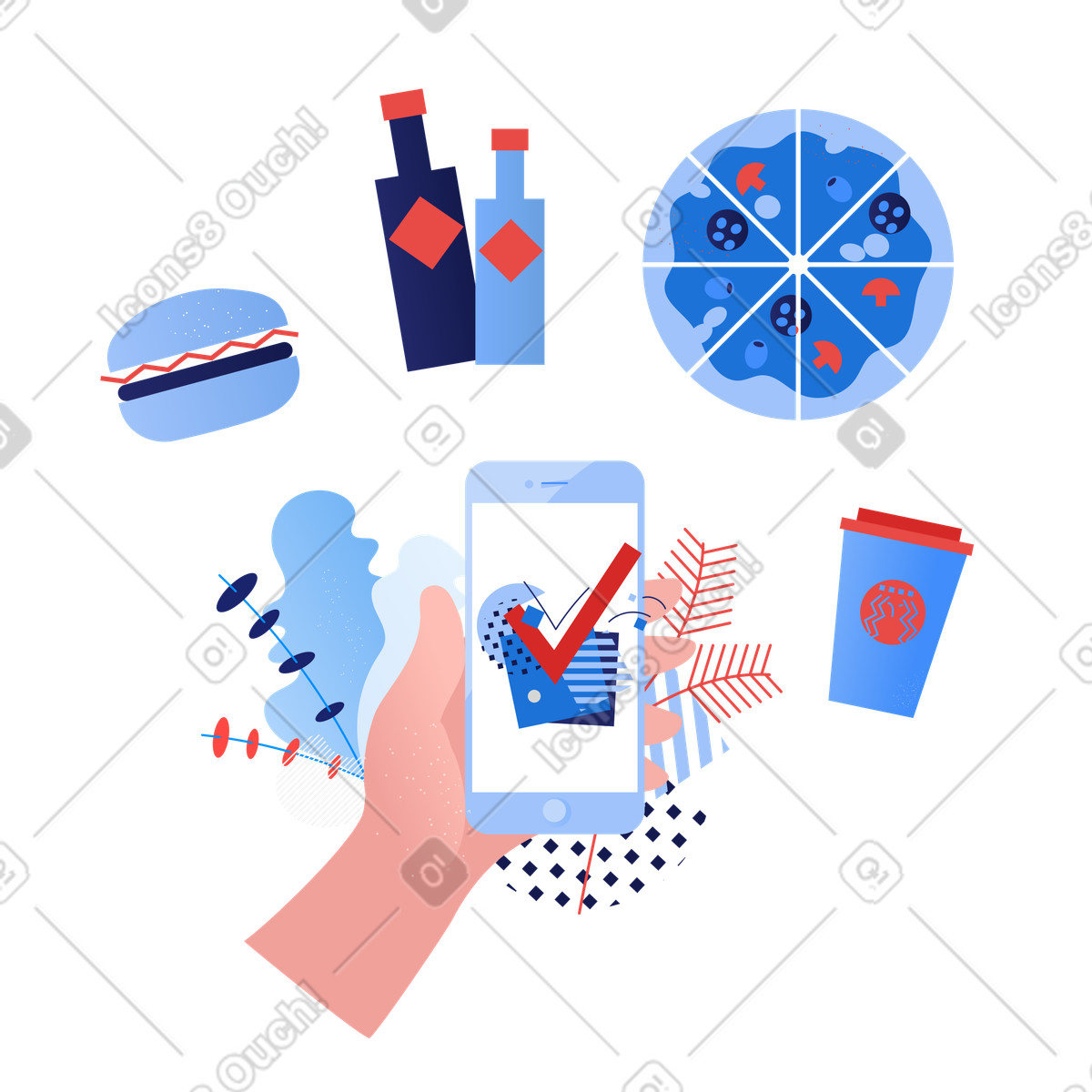 Illustration Commande terminée dans le style Clip à télécharger aux formats PNG, SVG