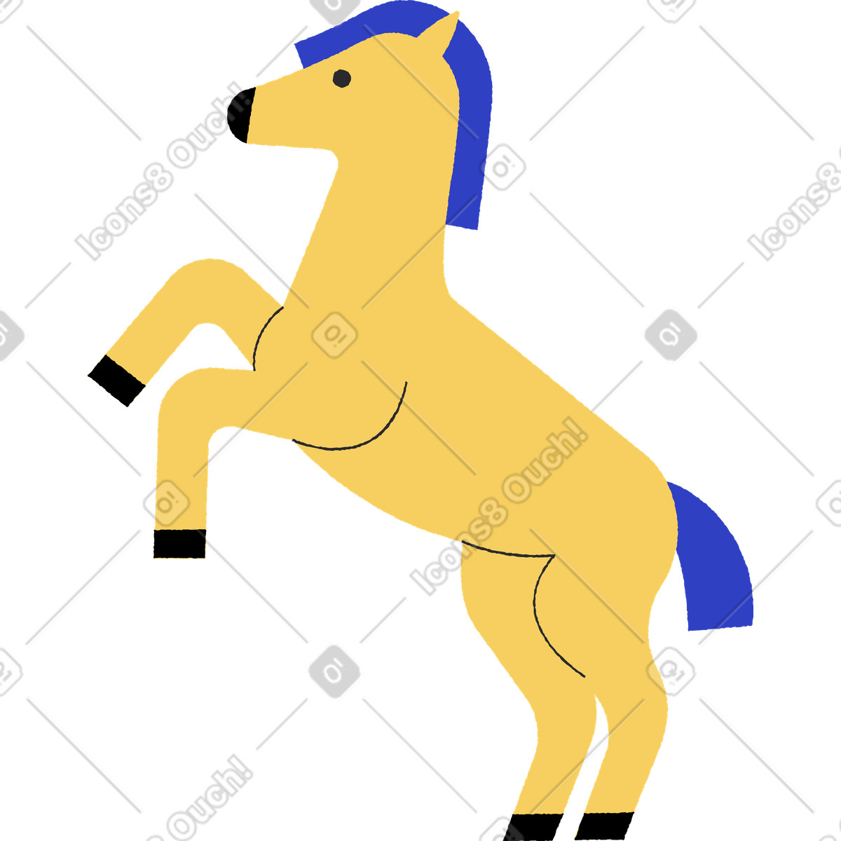 Ilustração de Cavalo em no estilo Pablo para baixar em PNG, SVG