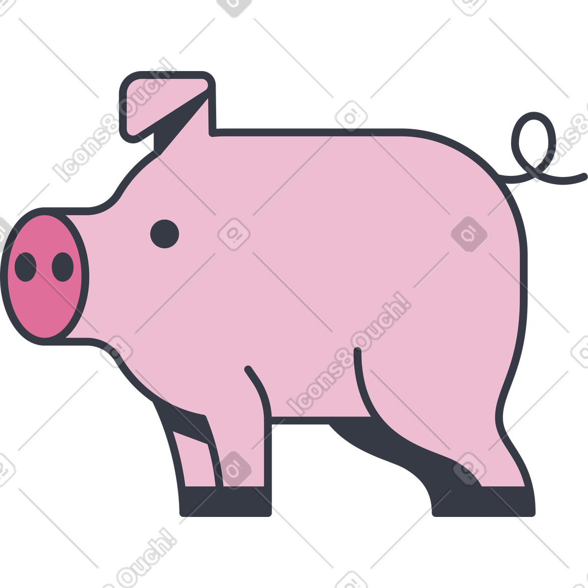 Ilustración Cerdo en estilo Abstract a descargar en PNG y SVG