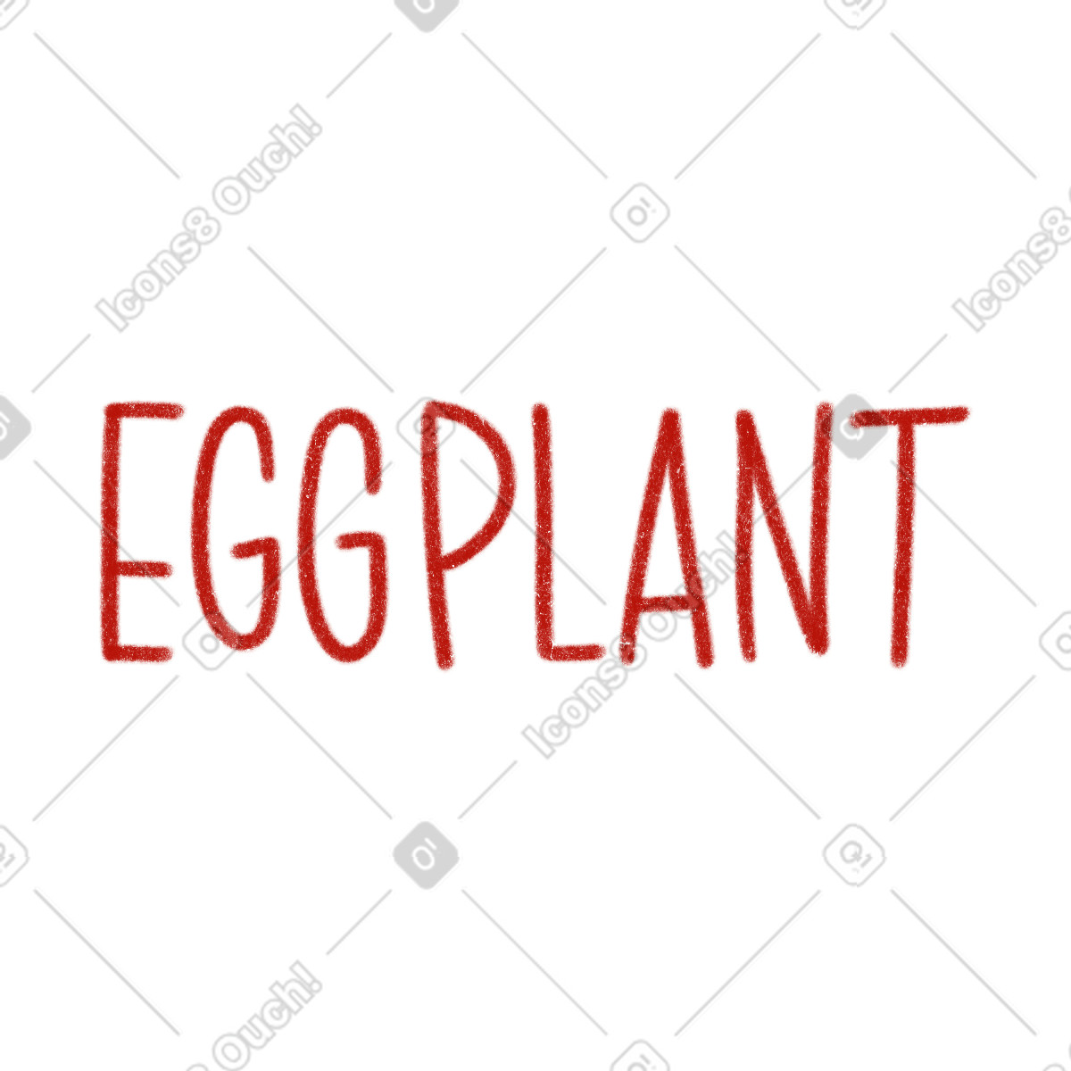 Eggplant lettering illustration in Cozy style download in PNG, SVG