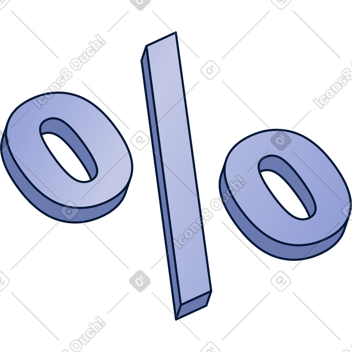 Percent sign illustration in Neat style download in PNG, SVG
