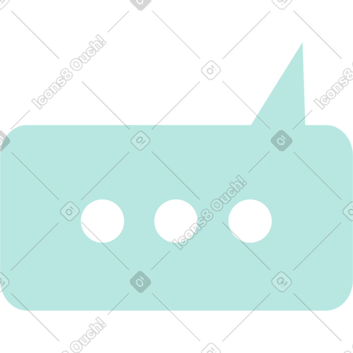 Green speech bubble with three dots illustration in Lagom style download in PNG, SVG