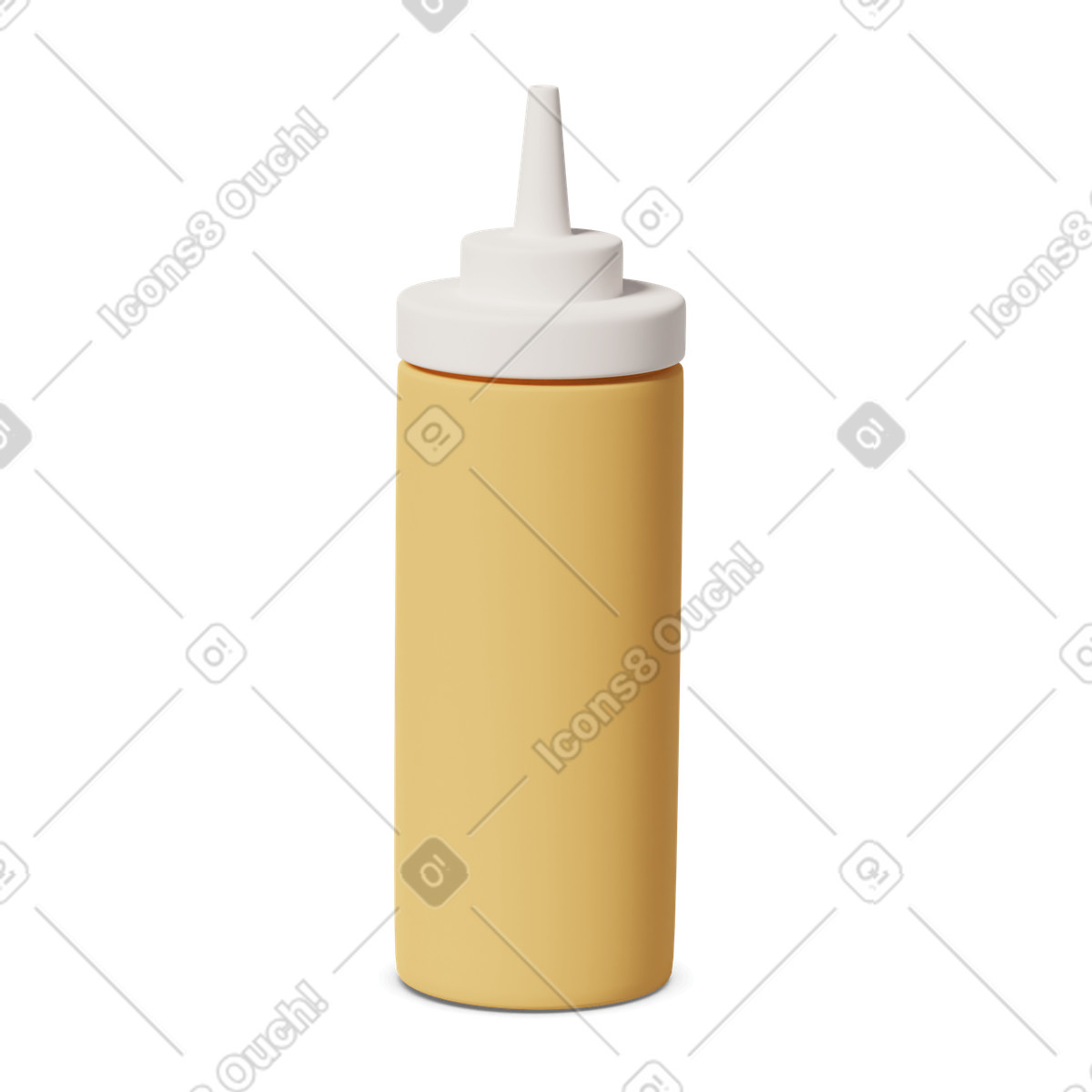 3D Casual life スタイルの Mustard bottle のイラストをPNG、SVG形式でダウンロード