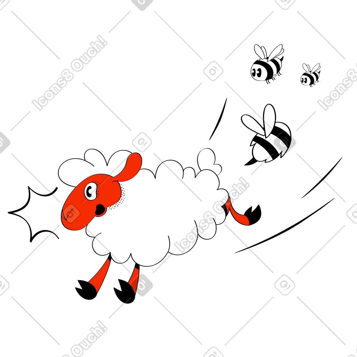 The Chase illustration in Looney style download in PNG, SVG