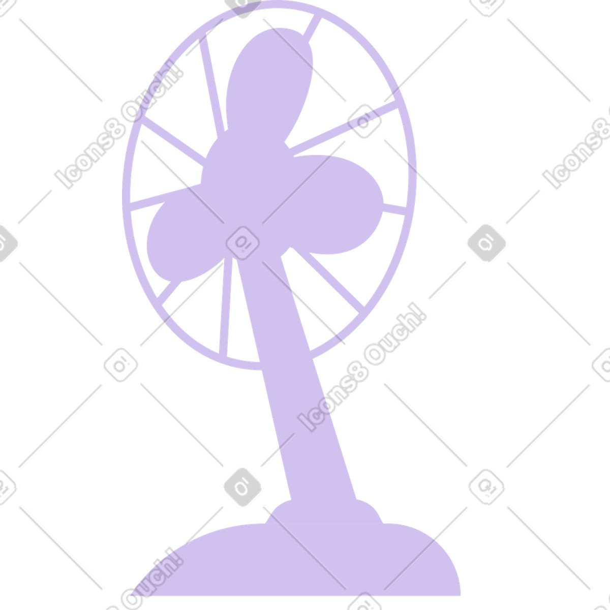 Ilustración Ventilador de mesa morado en estilo Folks a descargar en PNG y SVG